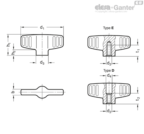 GN 834 Stainless Steel-Wing nuts Wing Nuts | Elesa+Ganter